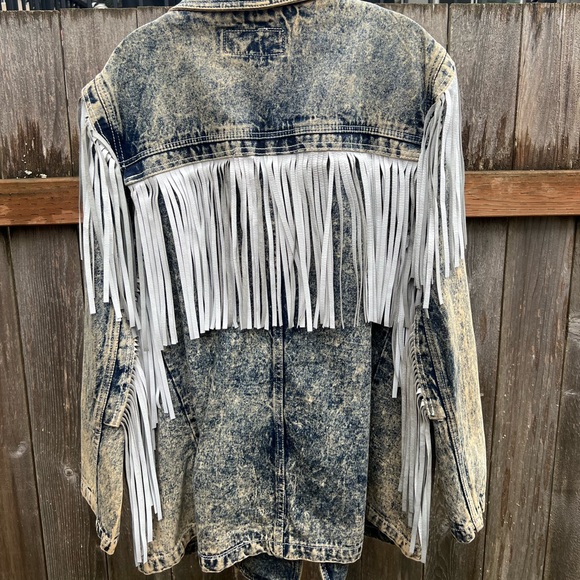 Vintage Fringe Jean Jacket, 22w - Picture 3 of 6